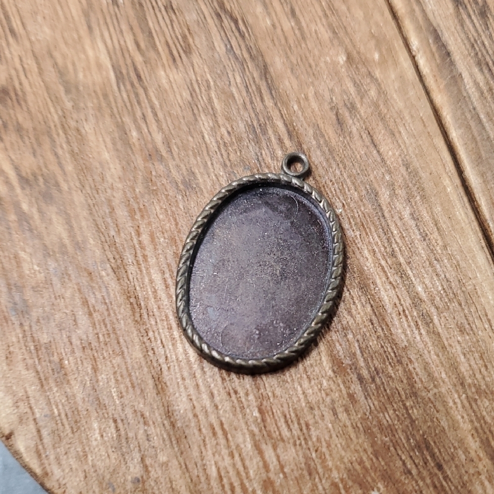 Copper Oval Frame Pendant P272
